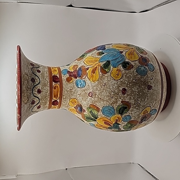 Signed Cassetta G. Colorful Floral Ceramic Vase Made In Italy - Picture 4 of 12